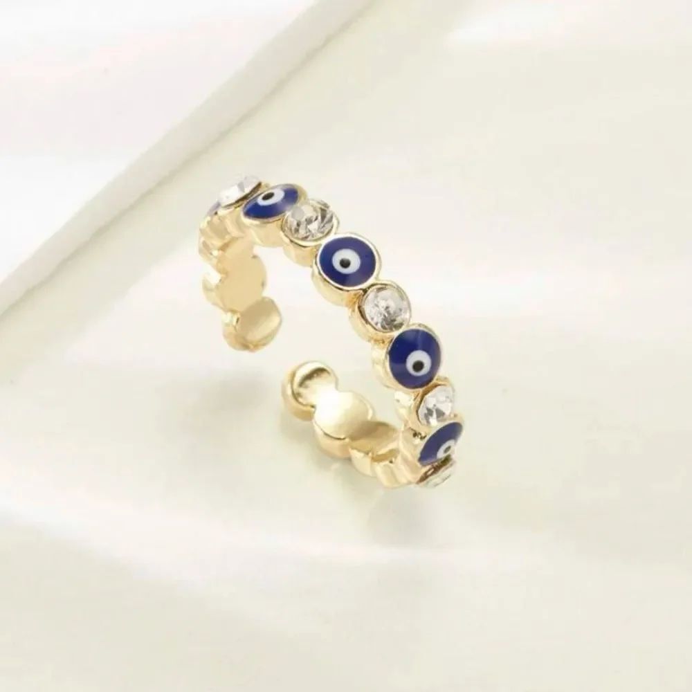 3for$20 Evil Eye & Rhinestone Decor Cuff Ring size 7